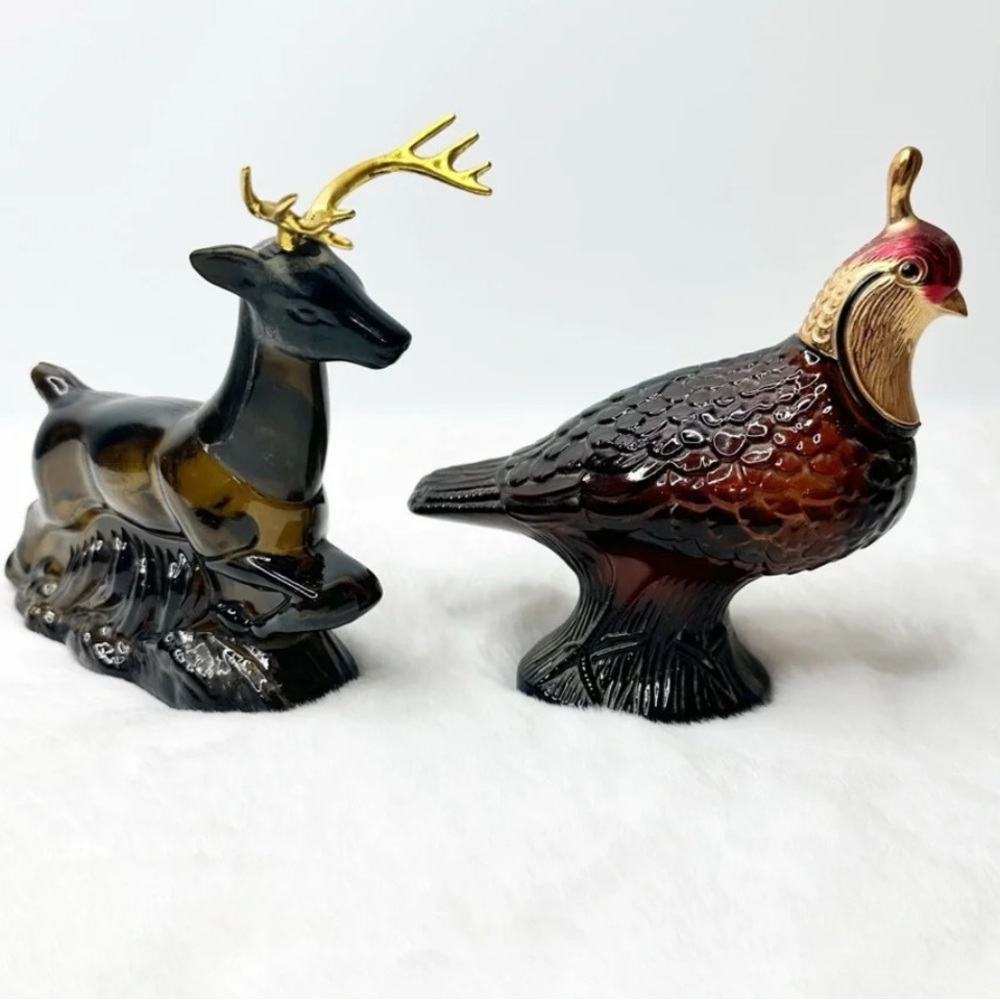 Vintage Avon 1970's Ten Point Buck and Quail Decanter Wild Country
